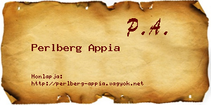 Perlberg Appia névjegykártya